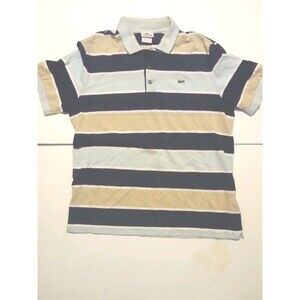 Lacoste Striped Short Sleeve Polo Shirt Men's Size 5